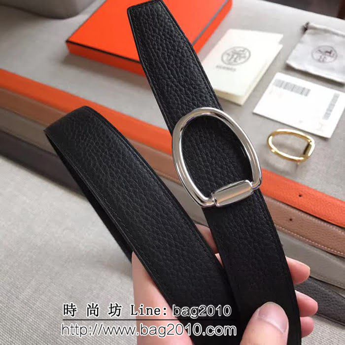 愛馬仕HERMES REVERSIBLE LEATHER STRA 官網同步 原版皮高端男士皮帶 HHG1558